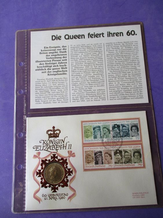 60. Geburtstag  Königin Elizabeth II  1986 Numis  Brief 2