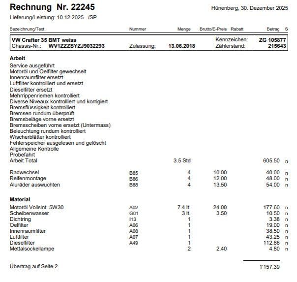 VW Veicoli commerciali: Volkswagen Crafter 2.0 TDI/ 177 PS ab MFK – Usato da Pfäffikon SZ venduto da xevo_Networks 9
