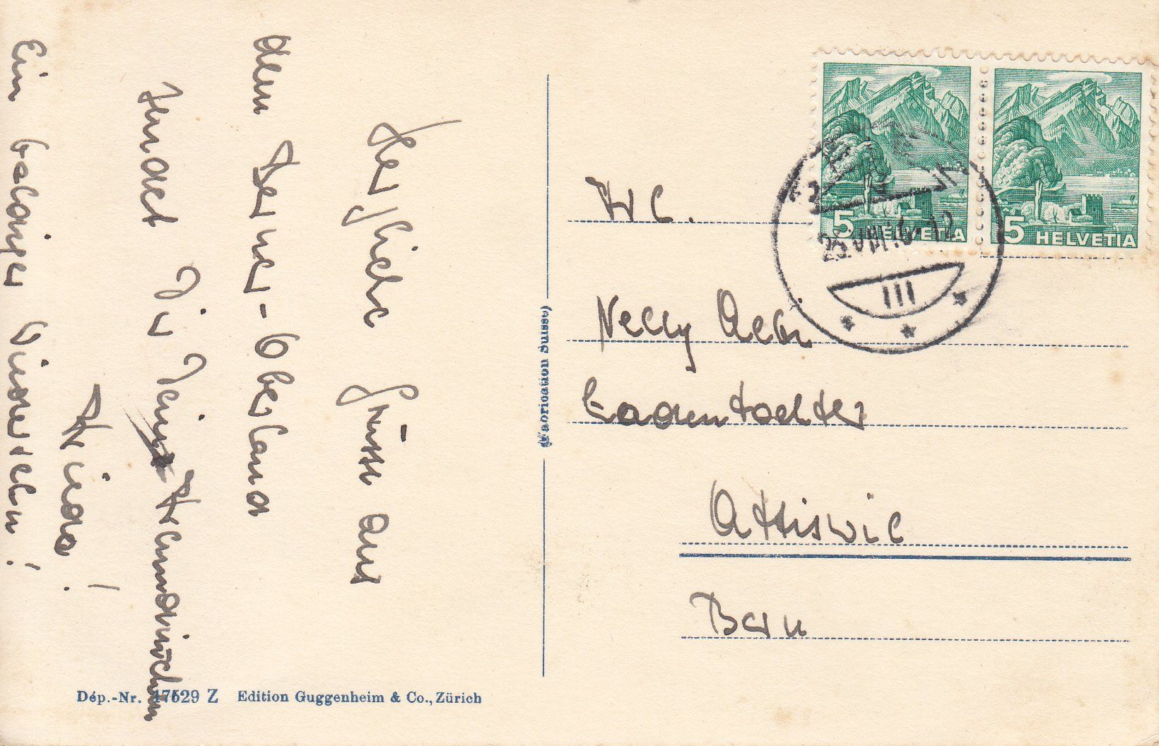 Cartoline postali: Spiez 1946 – Usato da Bürglen TG venduto da StampGraf 1