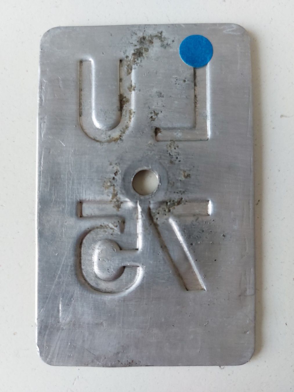 Sachs Insegne: Velonummer LU 75 Mofanummer gelb Plaque Mofa – Usato da Schenkon venduto da Uhu007 1
