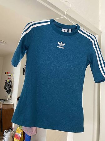 Adidas Tshirt Glitzer Blau Türkis