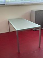 Schreibtisch Glas Metall matt pulverbeschichtet neuwertig