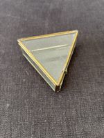 Dreieck Glas Schatulle Messing Rahmen Vintage antik Deko
