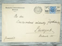 TR73 Enveloppe + Timbre Italie 1928