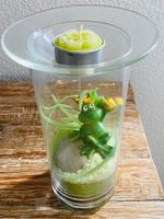 Froschkönig im Glas mit Teelichthalter!