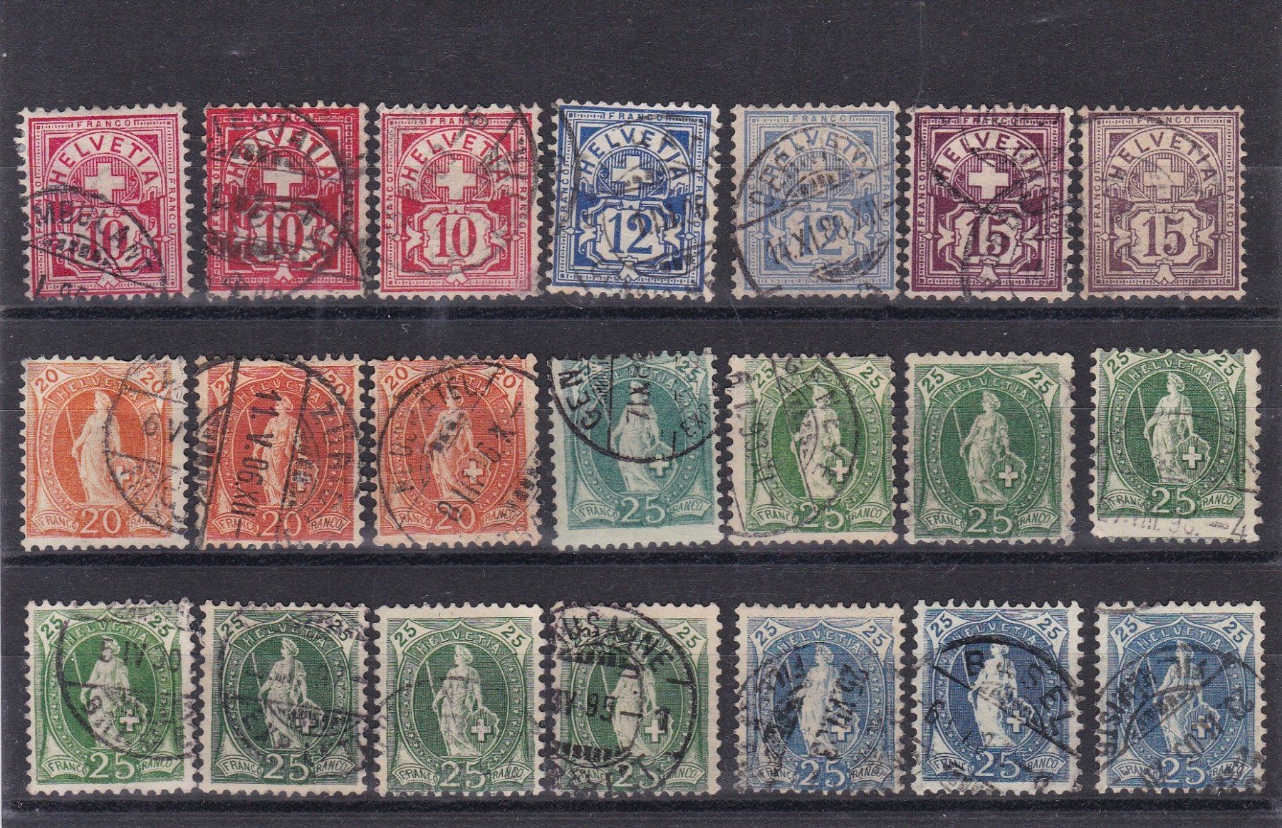Tutti i francobolli: 6 Stk. CH Briefmarken-Steckkarten "Altschweiz" – Usato da Münchwilen AG venduto da Nesar 1