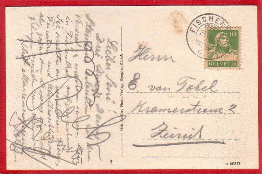 Cartoline postali: FISCHENTHAL, GASTHAUS ZUR BLUME – Usato da Grüningen venduto da Kartensammler 1