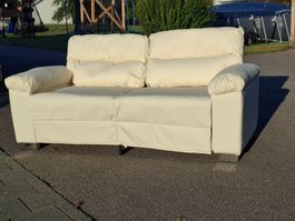 2-Sitzer Sofa weiss Kunstleder nicht gebraucht