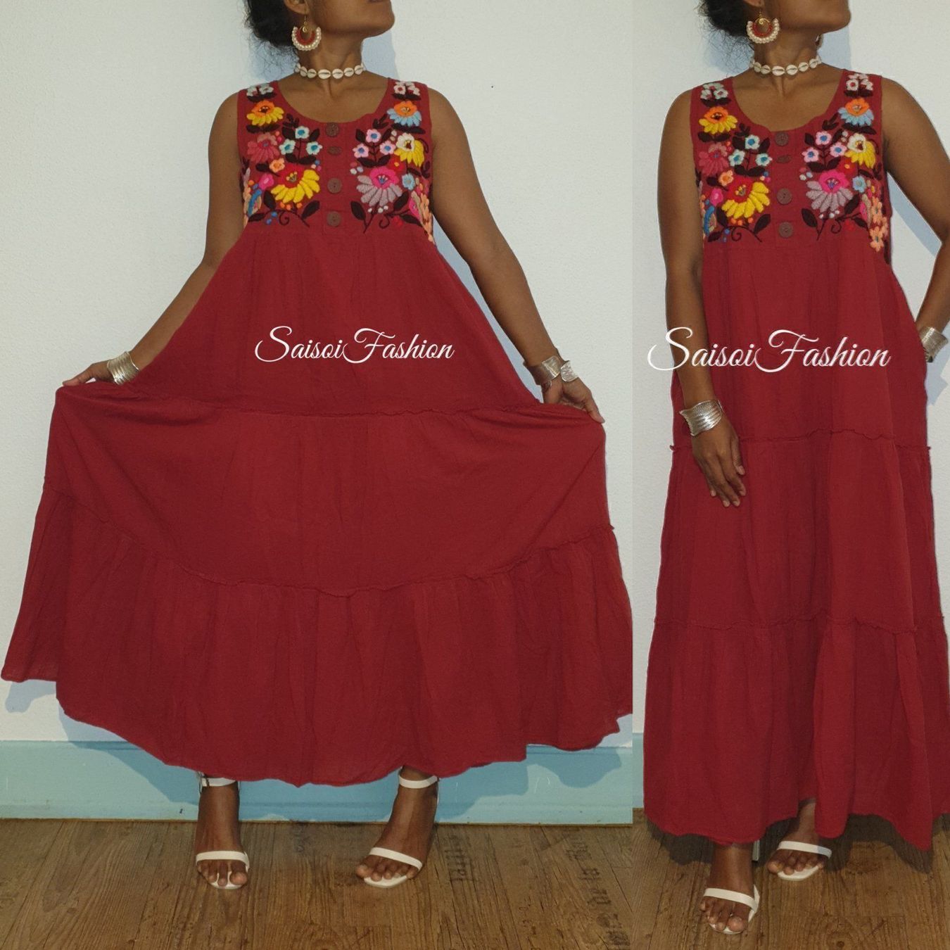 Vestiti: Sommer Boho Handmade 100%Baumwolle Maxikleid  XS-L – Nuovo e nell'imballaggio originale da Ebmatingen venduto da SaisoiFashion