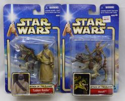STAR WARS ATTACK CLONES TUSKEN RAIDER + MASSIFF HASBRO 2002