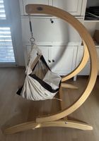 Baby Federwiege mit Holzgestell beige braun gebraucht