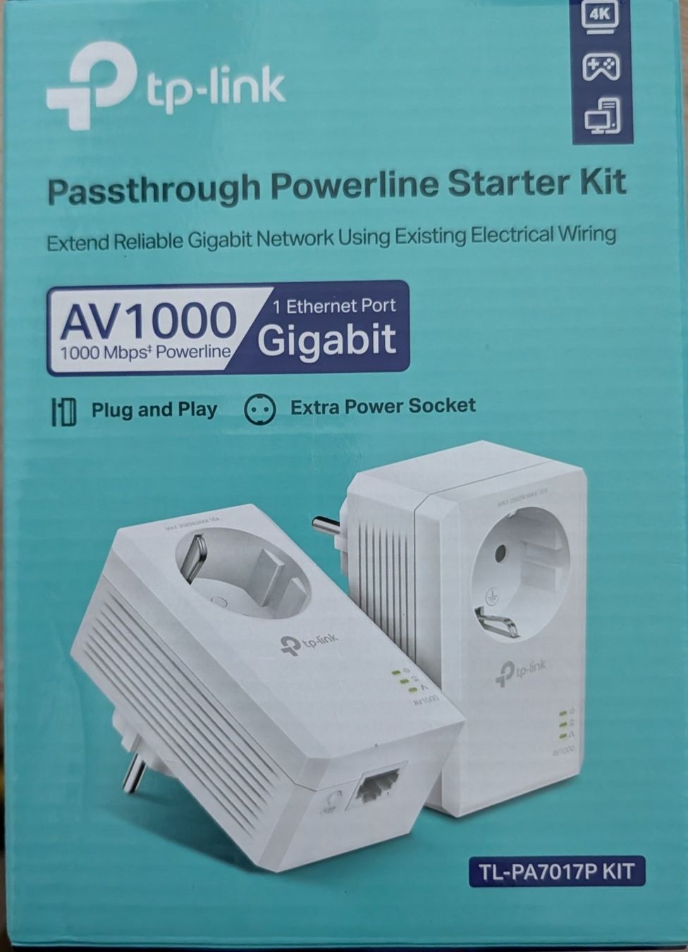 Laufwerke & Adapter: TP-Link Passthrough Powerline AV1000 Starter Kit neu – Gebraucht aus Jona von migerber01