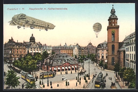 Bilder & Poster: Frankfurt a. M., Zeppelin und Ballon üb – Gebraucht aus Berlin von bartko-reher