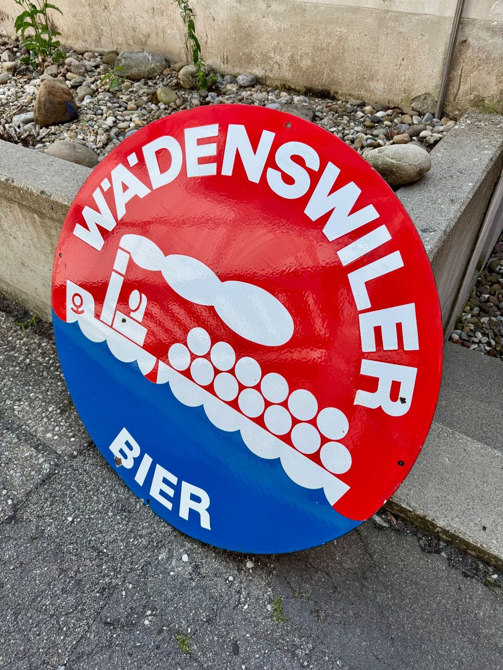 Insegne: Originales Wädenswiler Bier Emailschild 100cm Durchmesser – Usato da Ottikon venduto da san_w99n 3