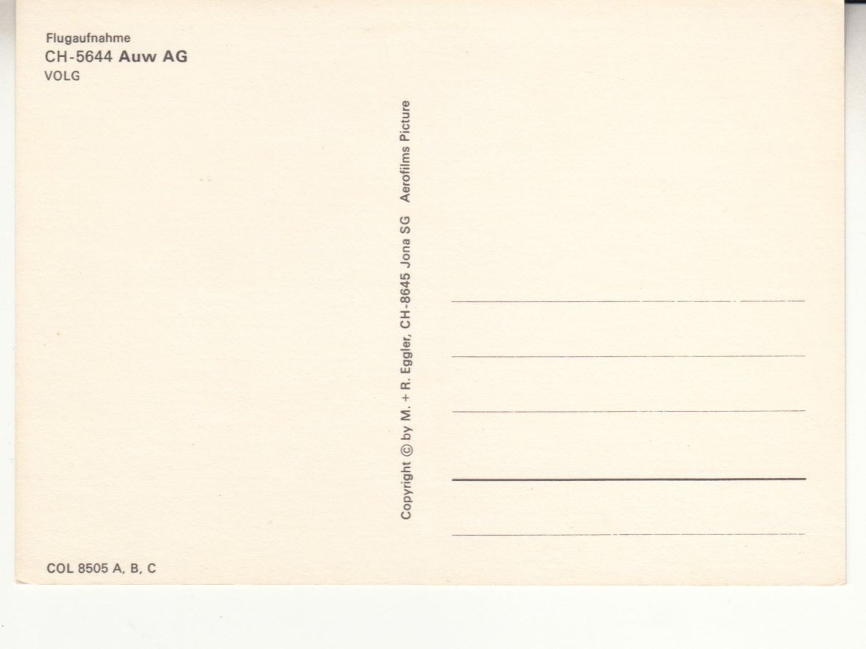 Ansichtskarten: Auw Flugaufnahme ca. 1970 – Gebraucht aus Bürglen TG von StampGraf 1