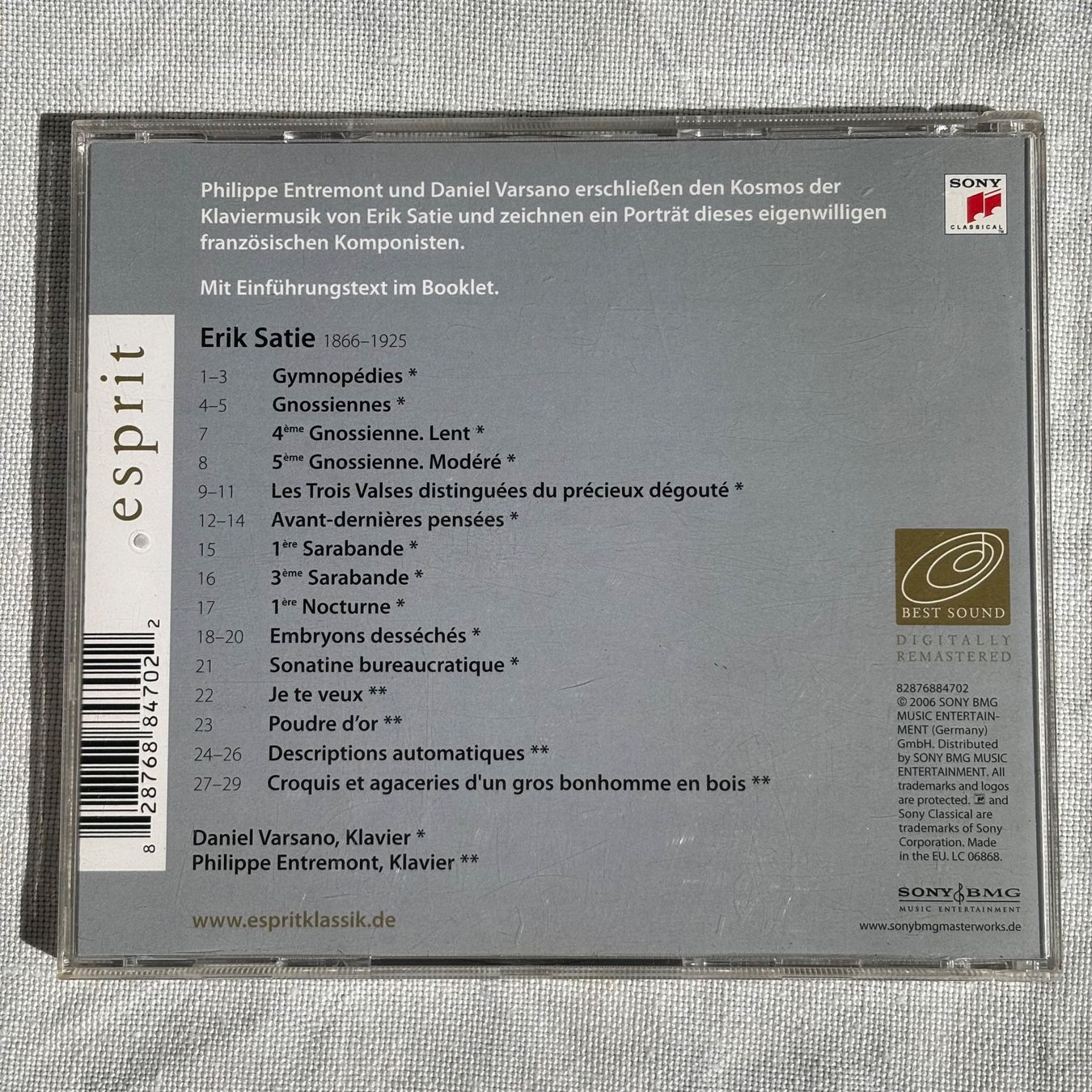 CD: Phikippe Entremont / Daniel Varsano: Satie – Usato da Stans venduto da Abukadnezar 1