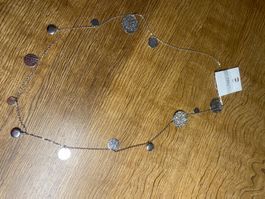 OVS lange KETTE mit Talern silberig NEU/OVP Kette/Schmuck