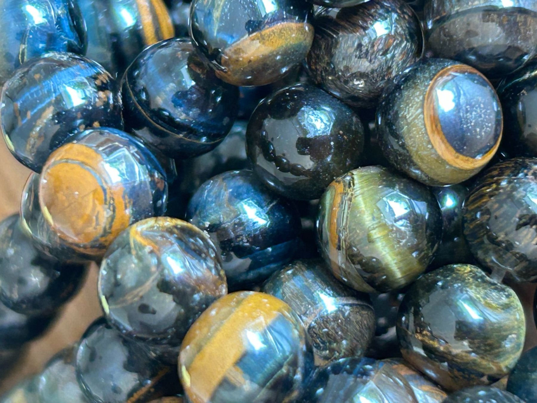 Minerali & Pietre curative: Strang echte blue tiger eye Level 3 beads 8 mm – Nuovo e nell'imballaggio originale da Niederrohrdorf venduto da Ytobi 2