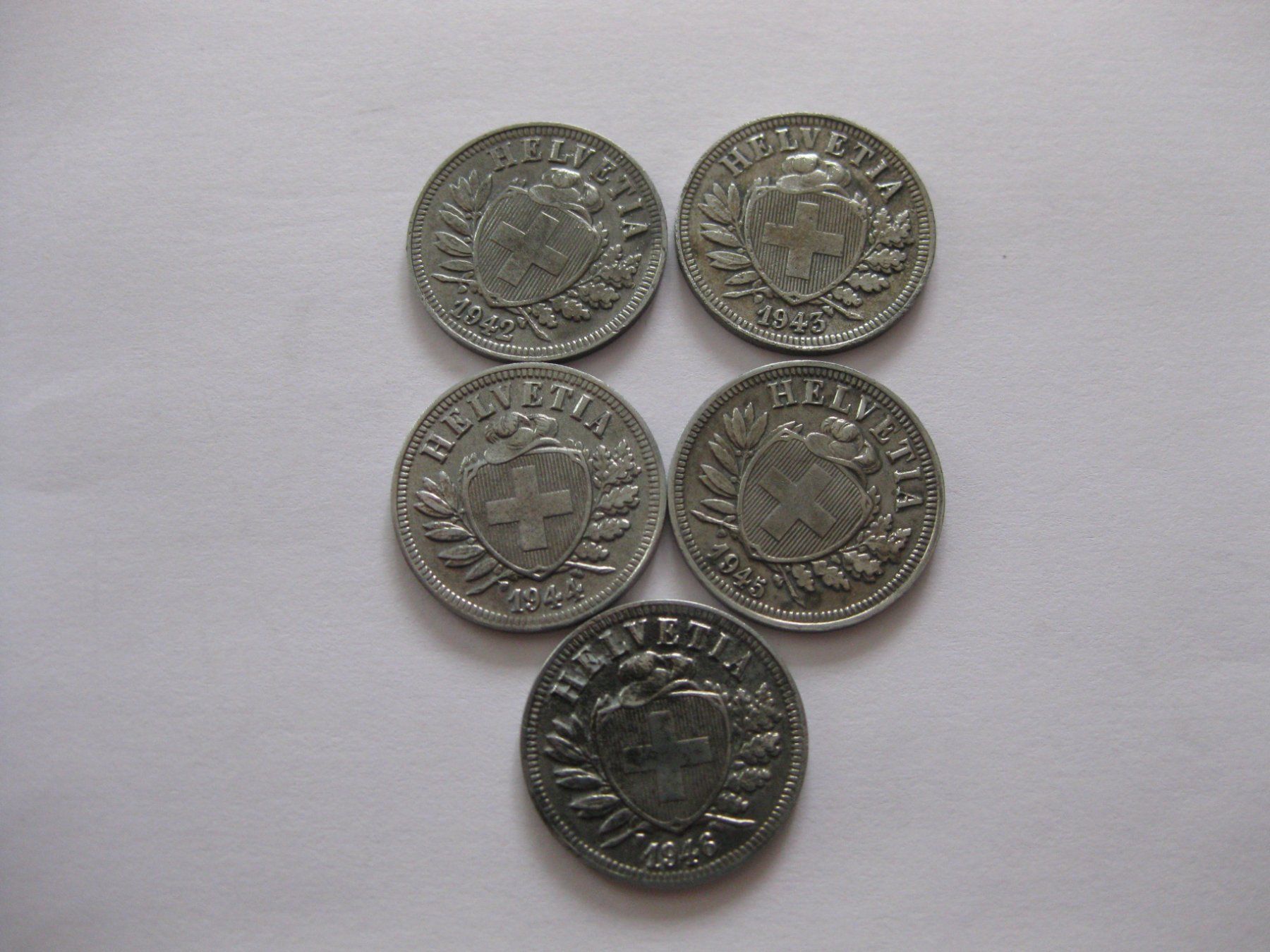 Tutti le monete: LOT DE 2 cts 1942 à 1946  Vz a Unz – Usato da MERVELIER venduto da chrichrim05