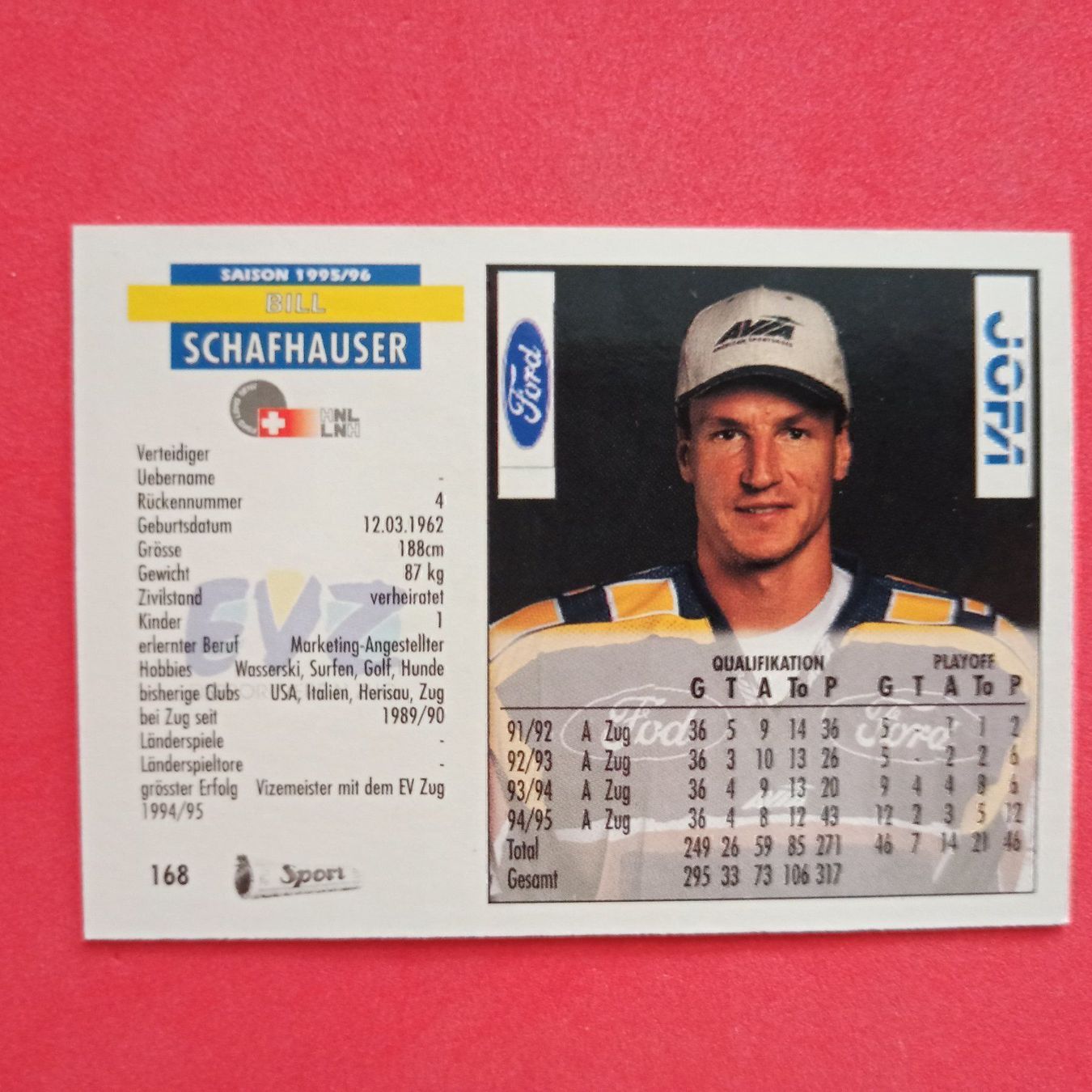Sammelbilder & Trading cards: Bill Schafhauser - EVZ CARD - 1995/96 – Gebraucht aus Dübendorf von kb86_MOVIE 1