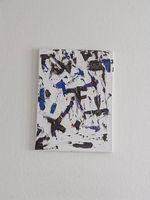 Handgemaltes abstraktes Acrylbild Blau & Weiss  40 × 30 cm
