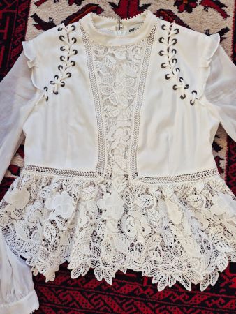 TUNIKA BLUSE SELF PORTRAIT S M 36 38 SPITZE NP 590 TOP