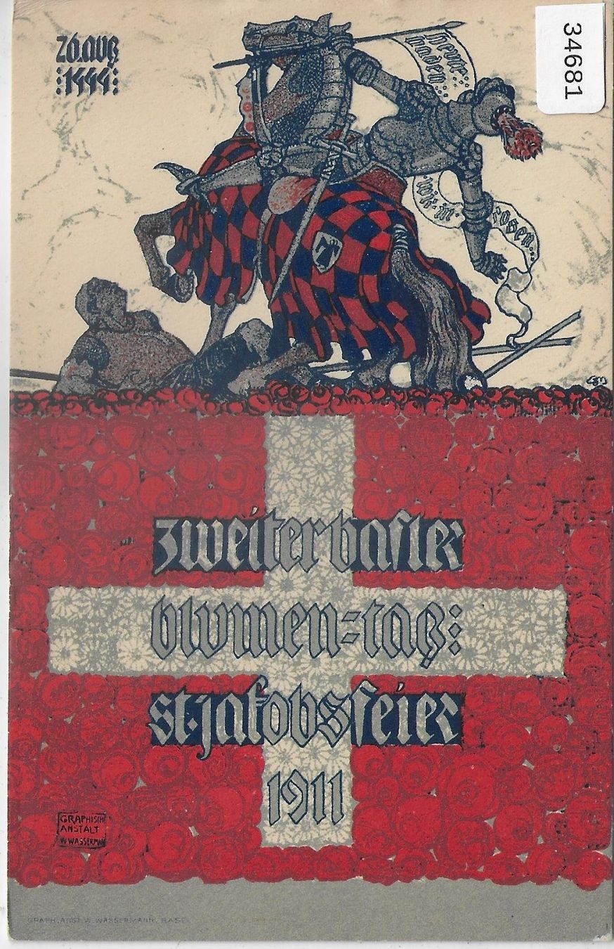 Cartoline postali: Basel - Zweiter Basler Blumentag - St. Jakobsfeier 1911 – Usato da Ettingen venduto da Kartenplanet