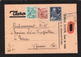 Paket-Etikette , SBK Nr.250 u. Landschaft