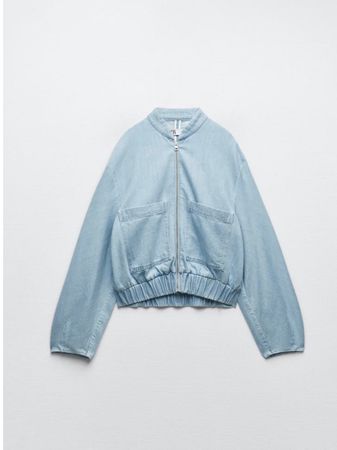 New Zara DENIM BOMBER JACKET BEST SELLER COLLECTION