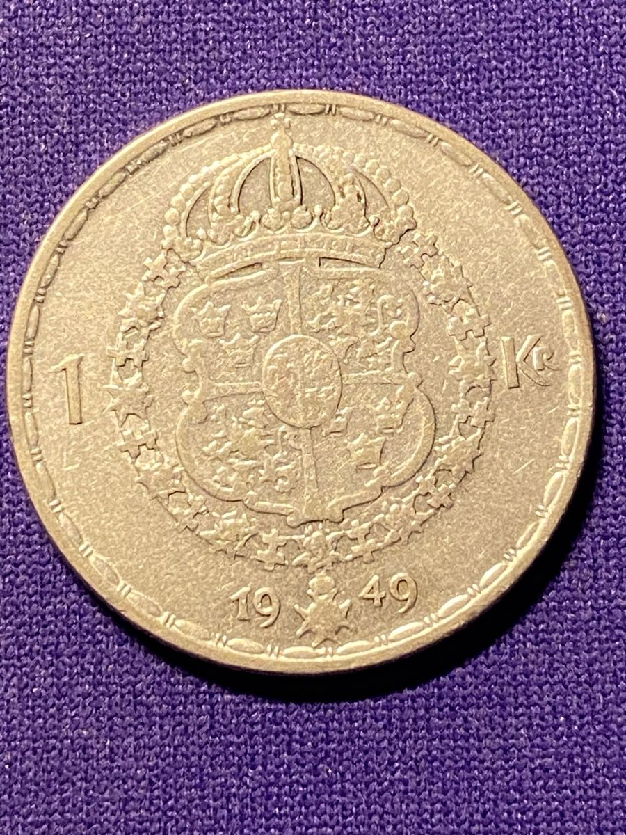 Tutti le monete: Suède, 1 Couronne 1949 argent – Usato da Corsier-sur-Vevey venduto da Ginoarturo 1
