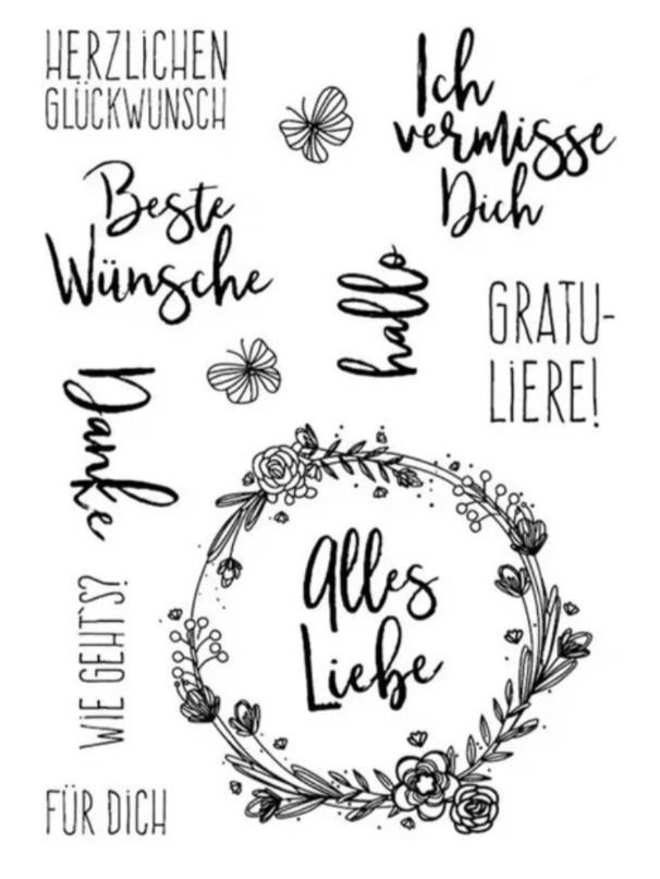 Timbri: Silikonstempel Nr.772, Glückwunsch, Texte – Nuovo e nell'imballaggio originale da Gretzenbach venduto da Fliegepilz56