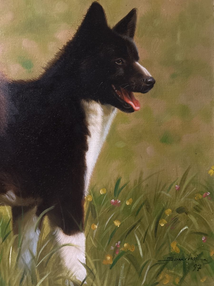 Gemälde: Gemälde: von einem Hund , signiert '97. – Gebraucht aus Glarus von KunstWerkEr-LS87 1