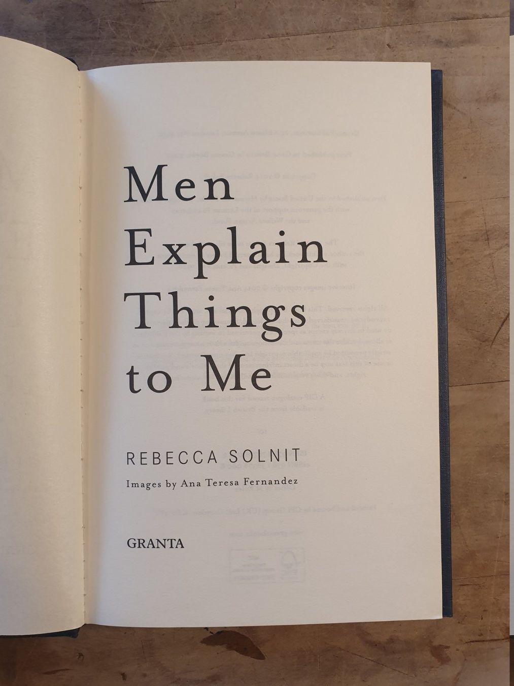 Libri: Men Explain Things To Me Rebecca Solnit Granta – Usato da Zürich venduto da loosebone 5