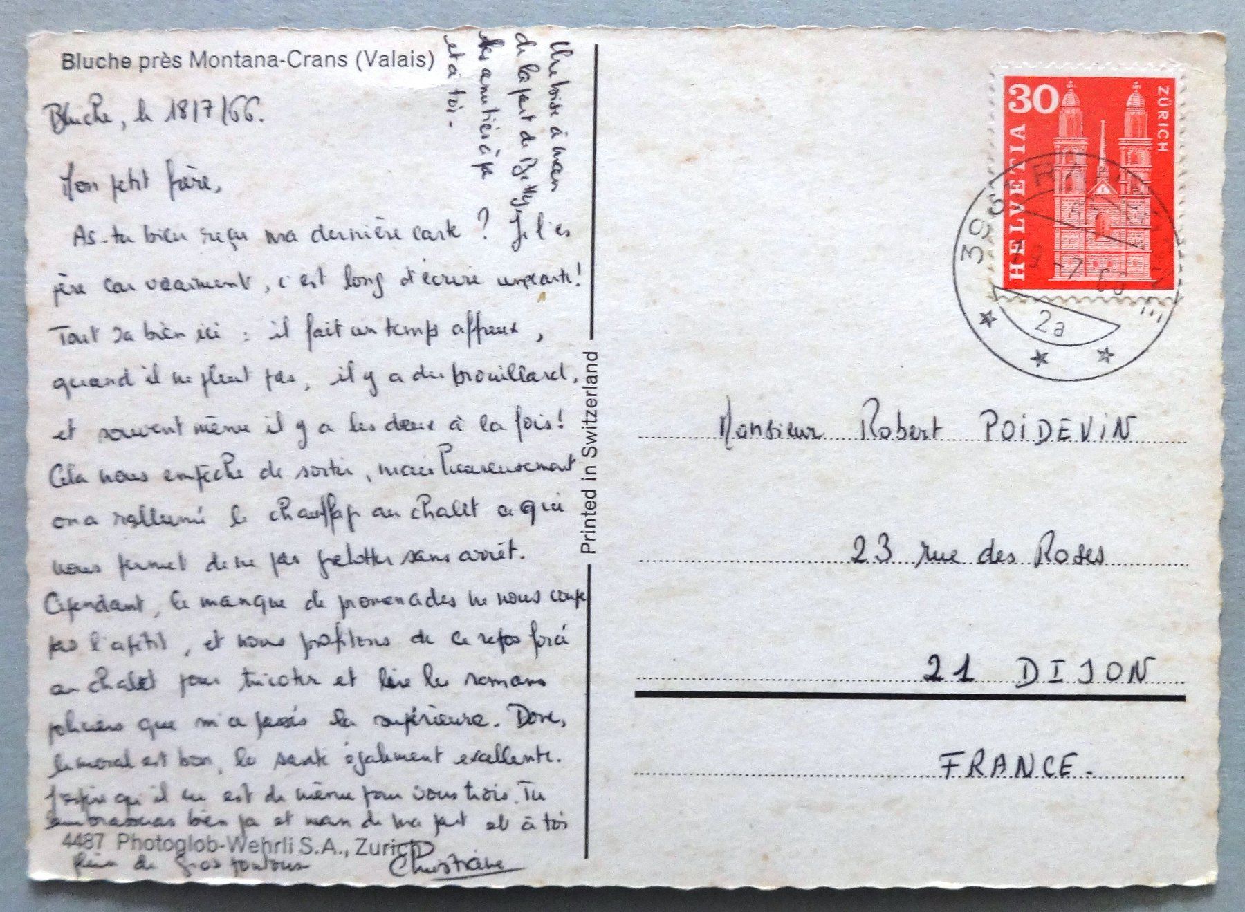 Cartoline postali: Bluche près Montana-Crans – Usato da Fétigny venduto da Billy2miny 1