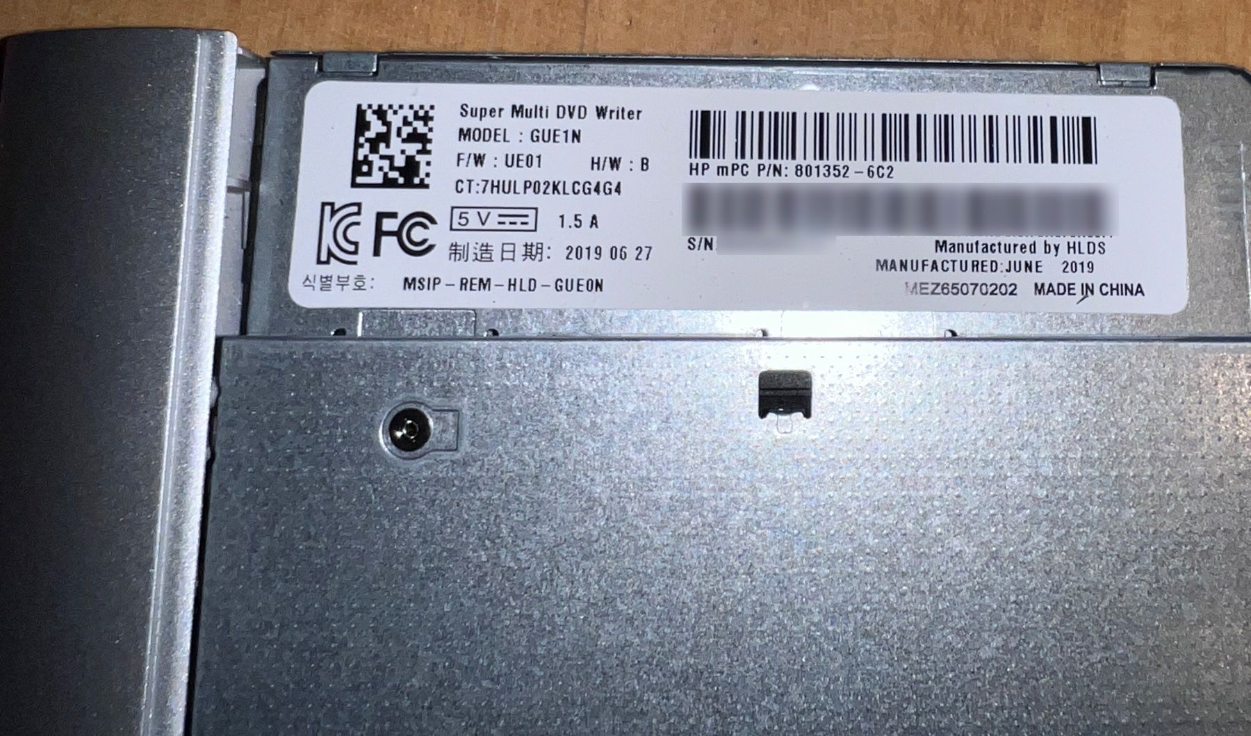 Hewlett Packard Multimediaplayer & Streamer: Super Multi DVD Writer HP mPC P/N: 801352 -6C2 – Gebraucht aus Unterengstringen von NOISE 2