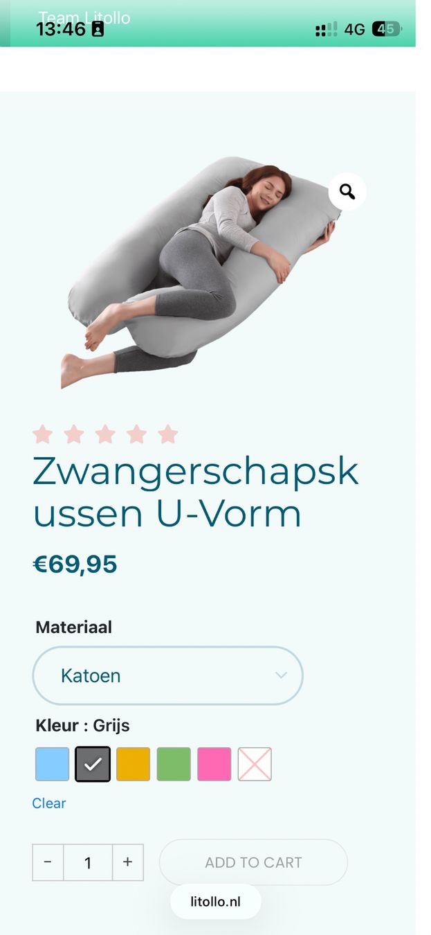 Cuscini: Litollo U-Form Schwangerschaftskissen, Grau – Usato da Steinhausen venduto da ros_2n7y 1