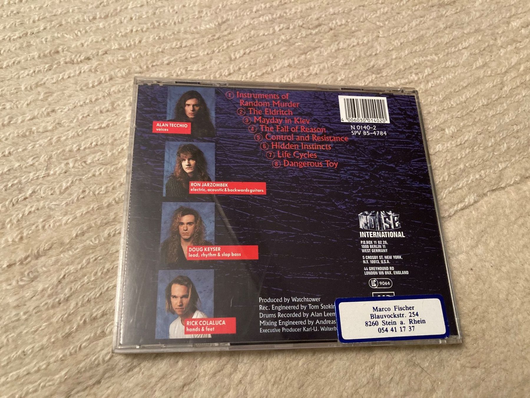 CD: Watchtower "Control and Resistance" CD original 1989 – Usato da Wagenhausen venduto da Novafreund283 2