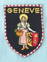 Vintage Badge Wappen GENEVE Tracht ST. GALLER STICKEREI