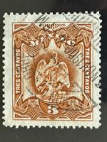🥑 Mexiko 3 Centavos CORREOS 1890 braun 🕹️ 3. NOV. 1900