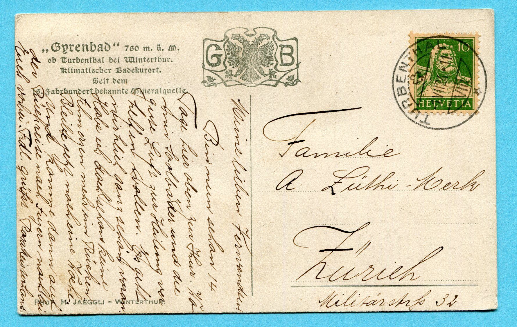 Cartes postales: Gyrenbad 1924 - Windstille – D'occasion à Opfikon par Prophila 1