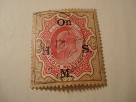 alte Marke Indien, 2 Rupien, Üdruck On HMS, o