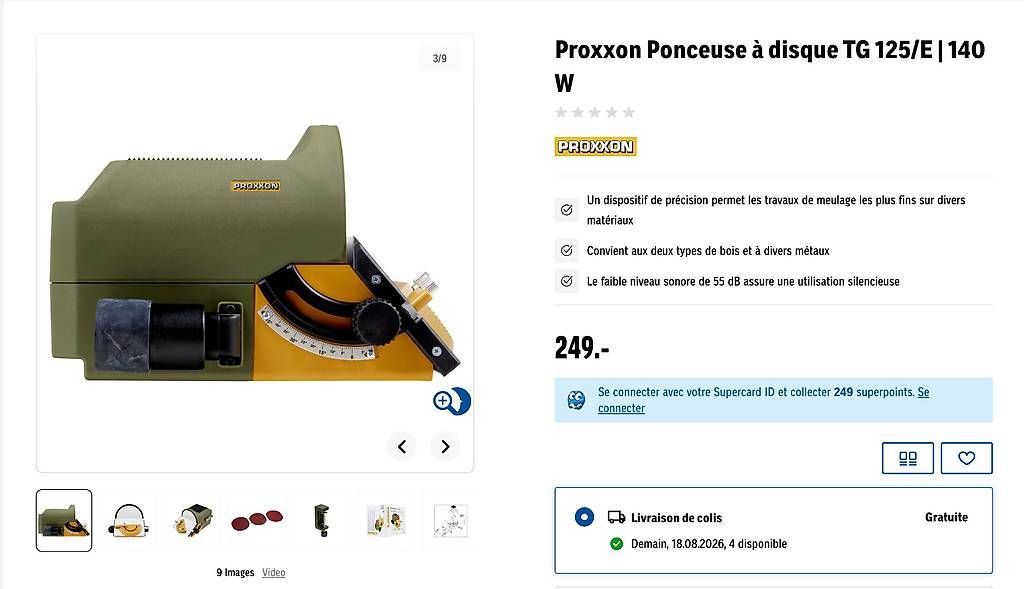 Proxxon Schleifen & Polieren: Ponceuse à disque Proxxon TG 125/E + accessoires – Neu (gemäss Beschreibung) aus Genève von meh_9spx 4