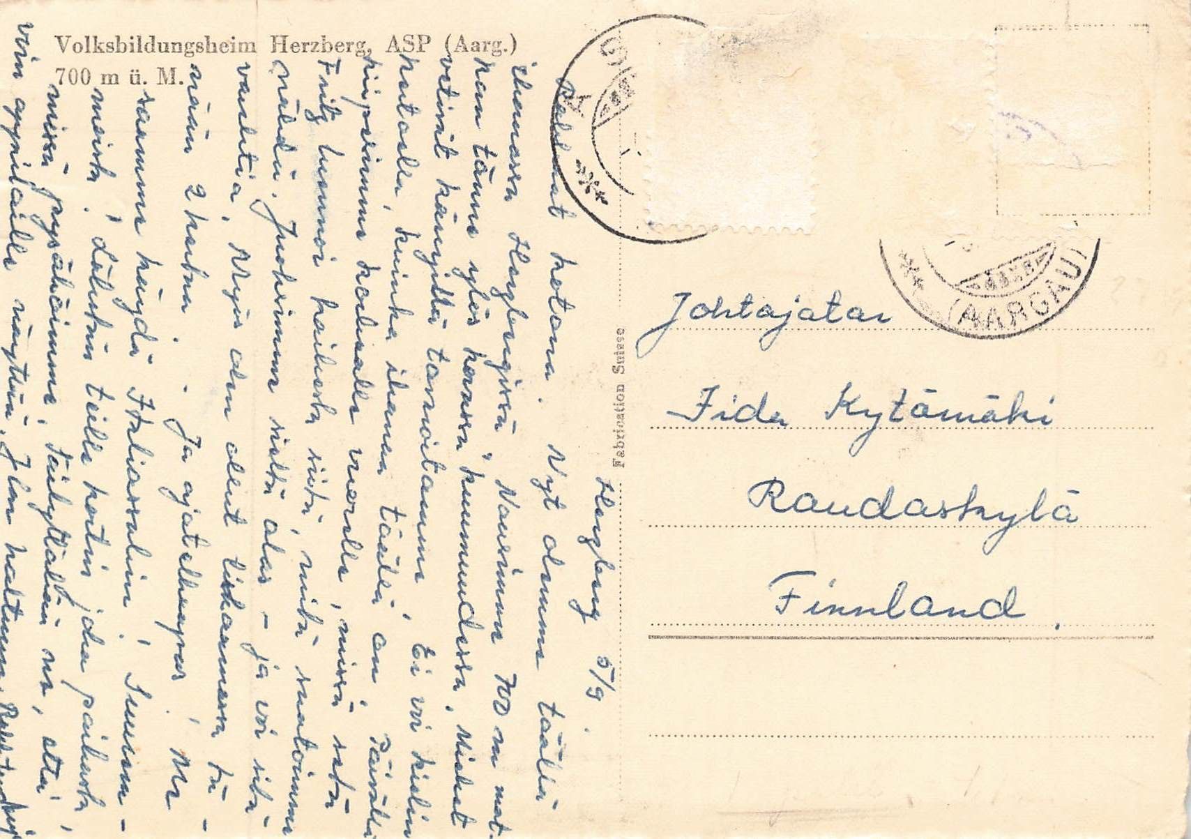 Ansichtskarten: Volksbidungsheim Herzberg G – Gebraucht aus Biasca von Blenio71 1