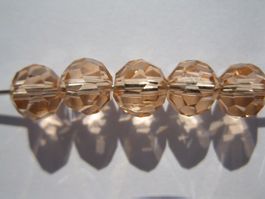 30 Glasperlen facettiert, lachsrosa, 6mm