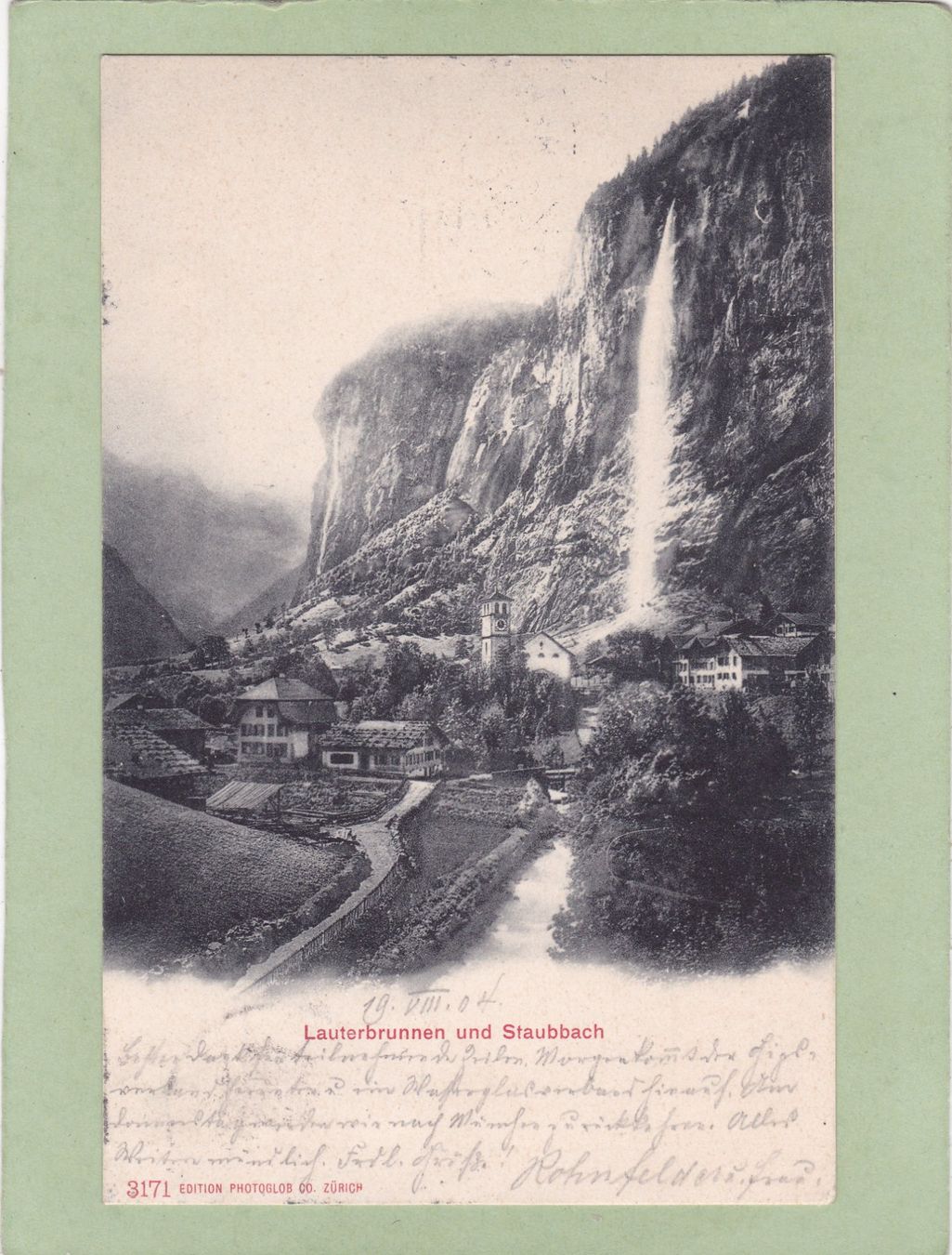 Cartoline postali: Lauterbrunnen und Staubbach 1904 – Usato da Herisau venduto da Lisegrat2008