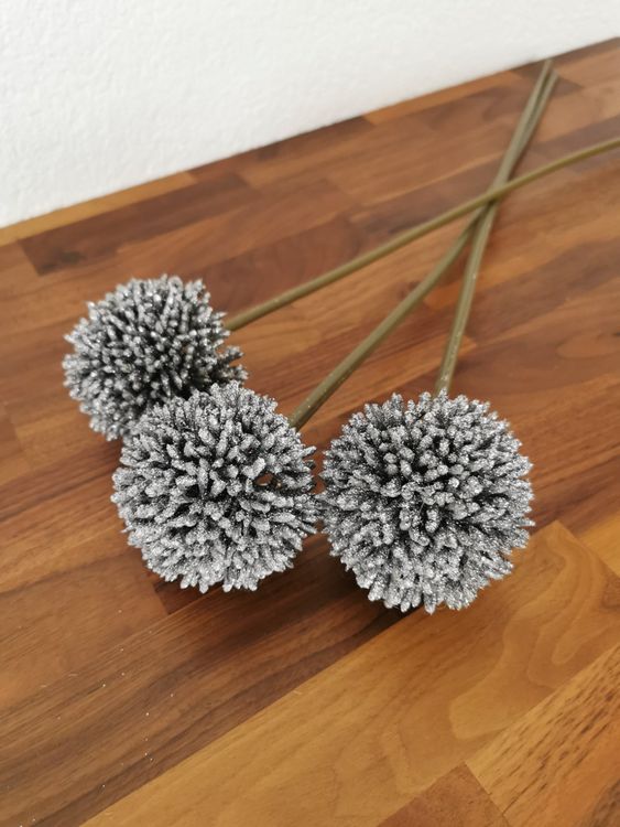 Silberne Weihnachtsdeko / Glitzerne Blumen für Vase Kaufen auf Ricardo