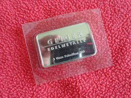 1 UNZE FINE SILVER - SCHLOSS GÜLDENGOSSA