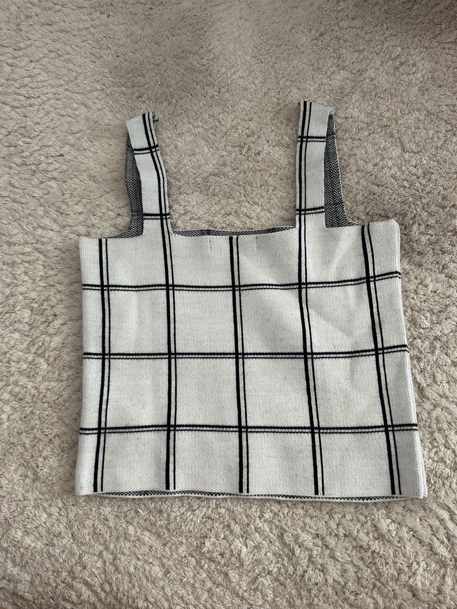 Primark Top: Top blanc à carreaux Primark - Taille S  – Nuovo (secondo la descrizione) da Neuchâtel venduto da aliceguins 1