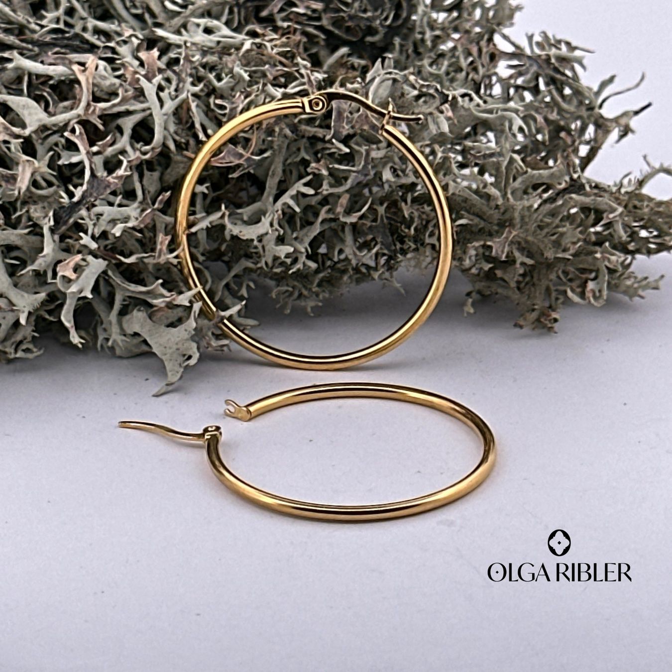 Olga Ribler Orecchini pendenti & Orecchini a lobo: Extra Leichte Creolen 40 mm Edelstahl – Nuovo (secondo la descrizione) da Luzern venduto da Schmuckoutlet