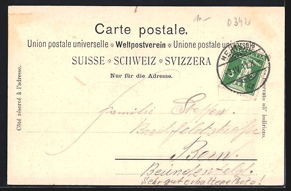 Cartoline postali: AK Herisau, Ortsansicht mit Kirche, 1911 – Usato da Berlin venduto da bartko-reher 1